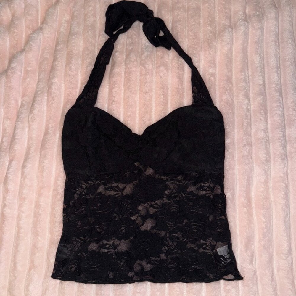 lace halter top going out top